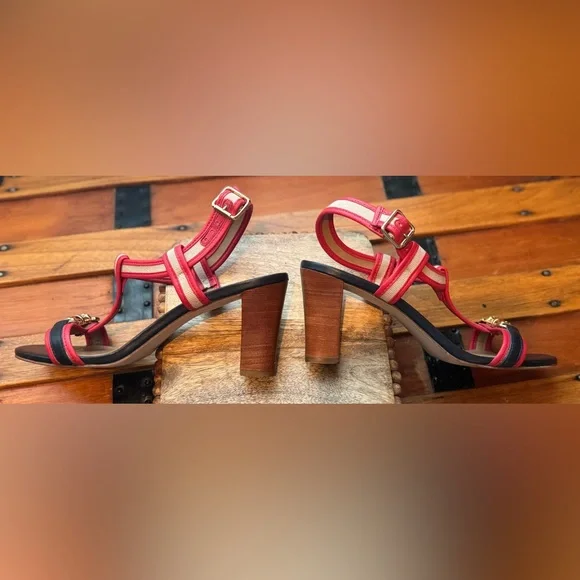 Talbots Women's Red and Navy Sandals - Picture 8 of 8